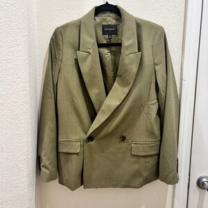 Banana Republic Olive Double-Breasted Blazer